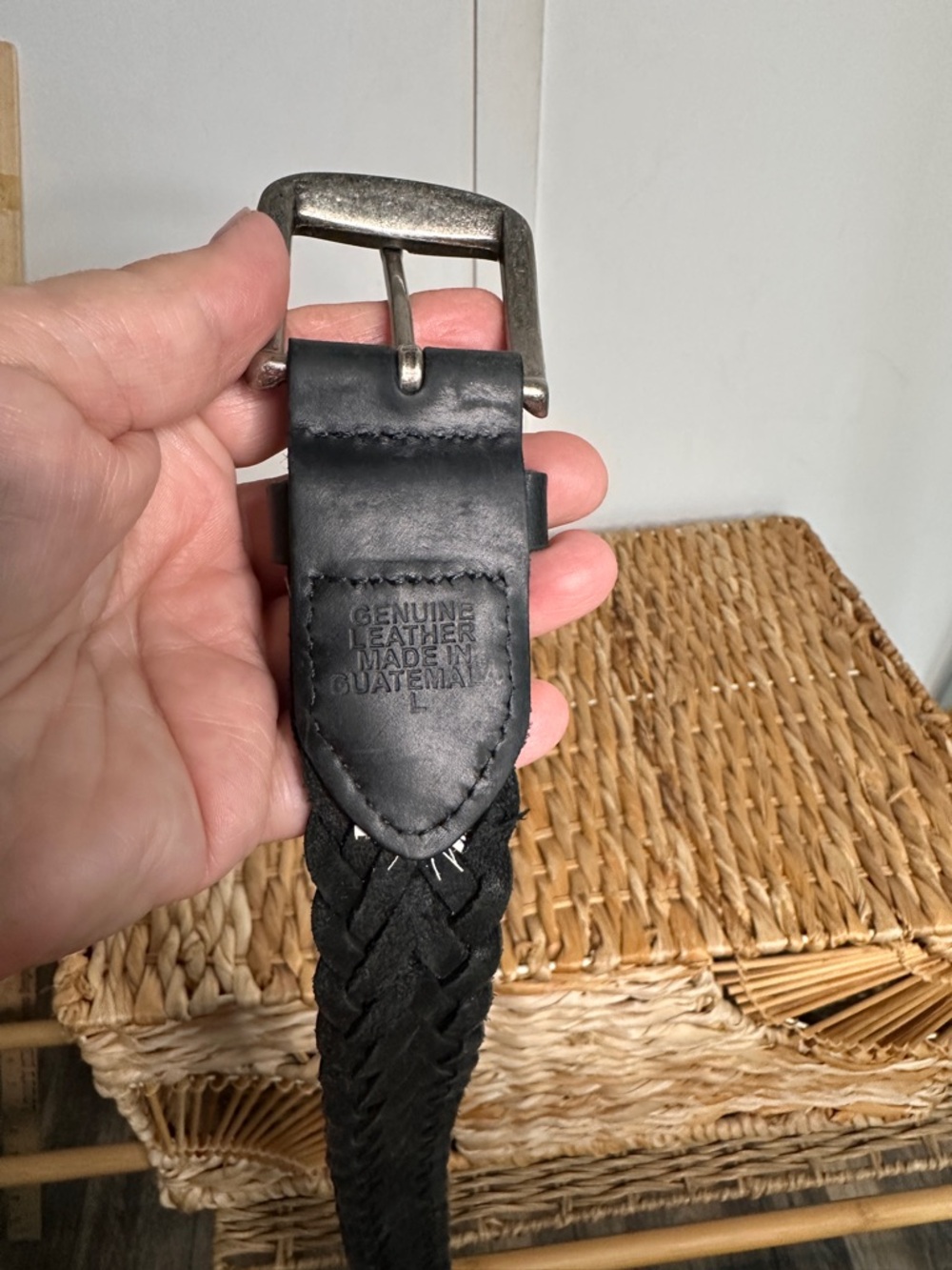 Black Genuine‎ Leather Braided Men’s Belt